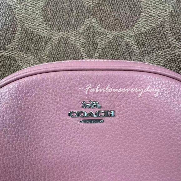 Coach Court Backpack In Maxi Signature Canvas In Tan/Dusty Pink CCK72 NWT - Picture 8 of 9